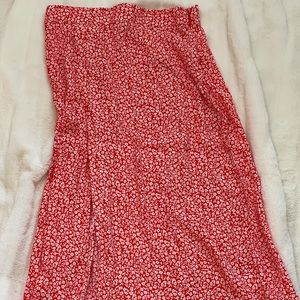 High waist floral midi skirt